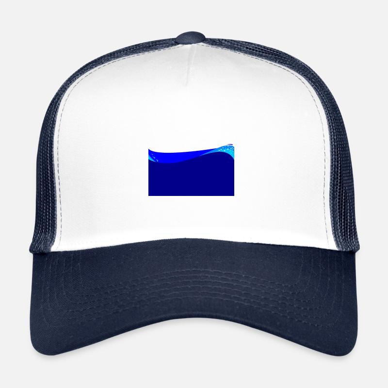 Dark Blue Wave Background Trucker Cap