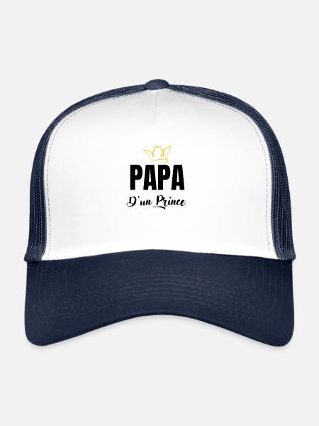 papa d'un prince - Casquette trucker  - blanc/marine - Devant