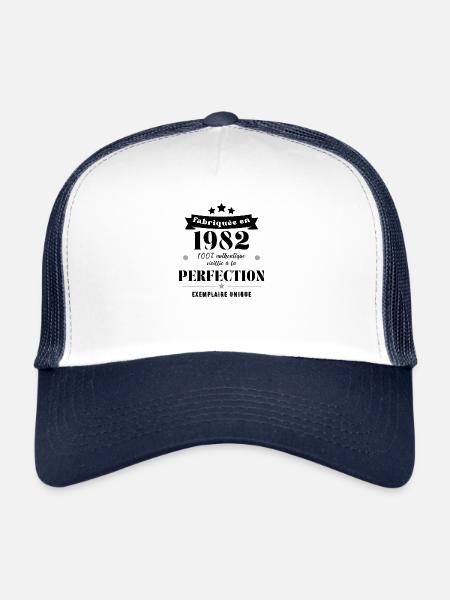 fabriquée en 1982 - Casquette trucker  - blanc/marine - Devant