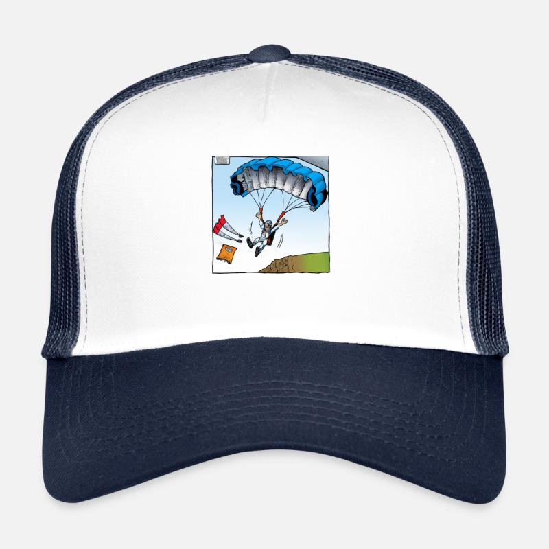 Skydive - Fallschirmspringen - Trucker Cap - Weiß/Navy