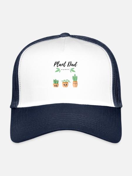 Plant Dad - Casquette trucker  - blanc/marine - Devant
