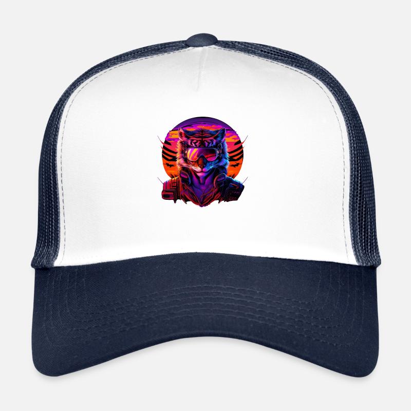 Retro Emblems - Animal - Pilot Tiger Trucker Cap