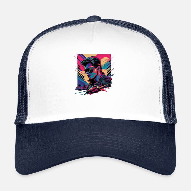 Retro Emblems - Movie - Pilot - Trucker Cap - Weiß/Navy