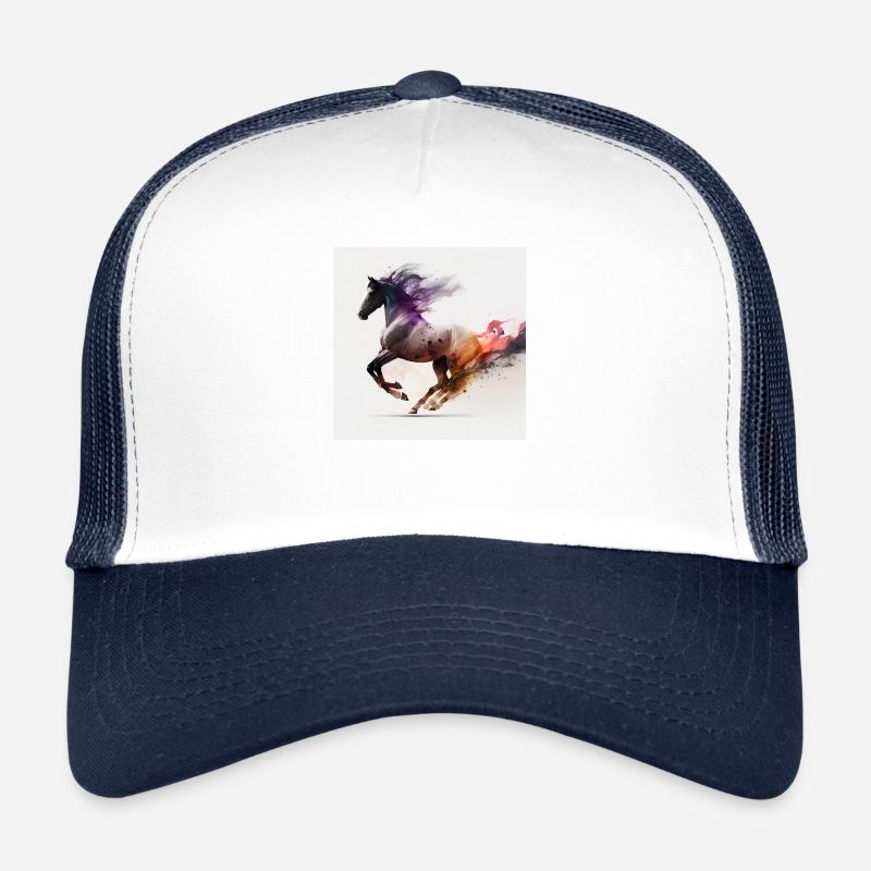 Fiery horse n°11 - Trucker Cap - white/navy