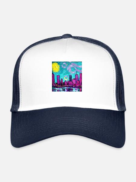New York city van gogh - Trucker Cap - white/navy - Front