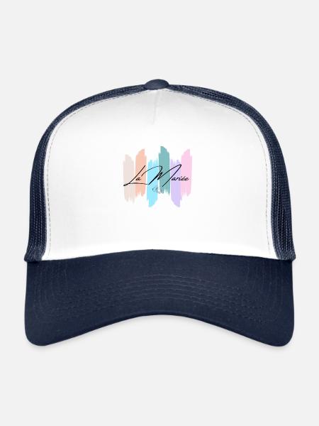 La mariée arc en ciel pastel - Casquette trucker  - blanc/marine - Devant