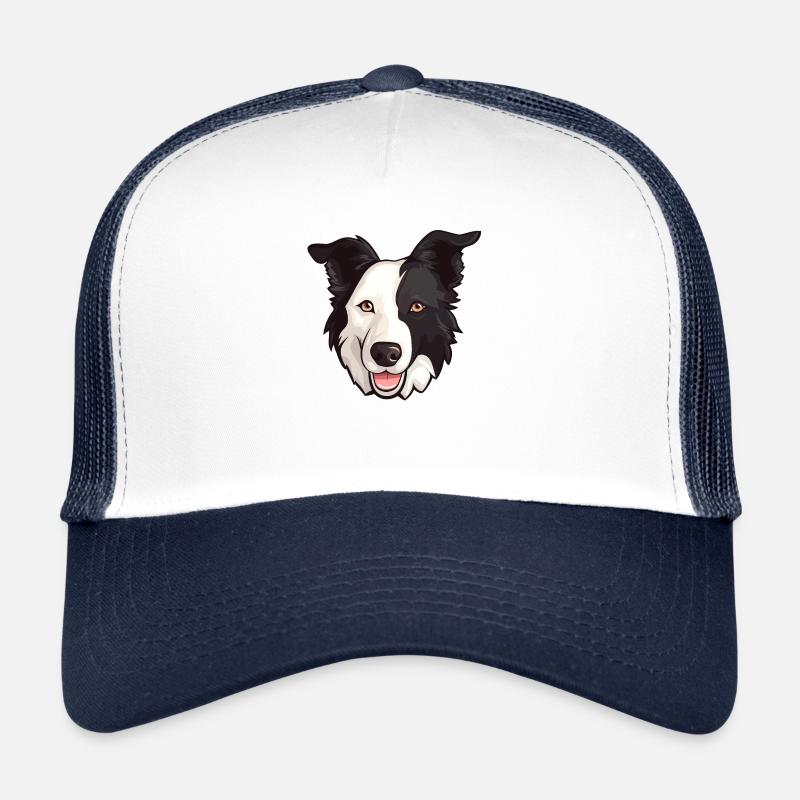 Border Collie Kopf Comic Cartoon Hund Rasse Trucker Cap