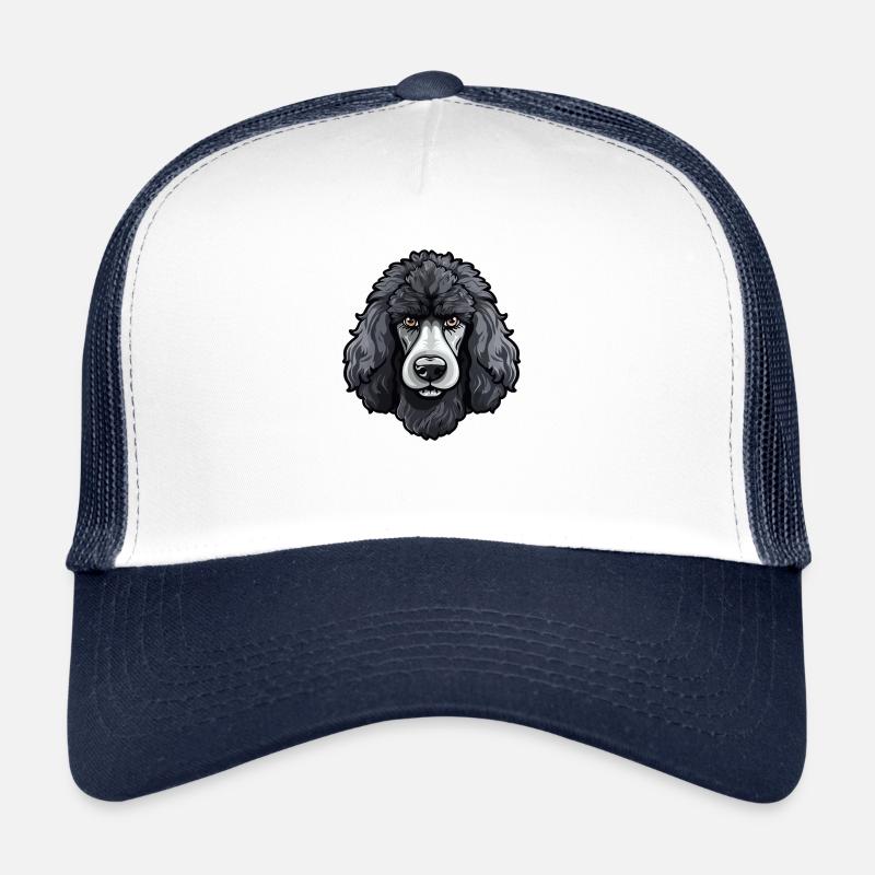 Big Poodle Head Dog Comic Cartoon Style Design Trucker Cap