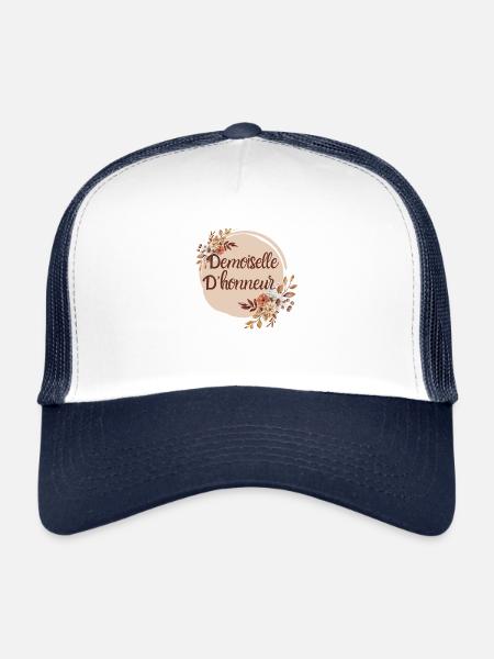 Demoiselle d'honneur floral - Casquette trucker  - blanc/marine - Devant