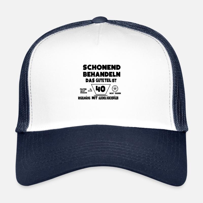40 Geburtstag - Trucker Cap - Weiß/Navy
