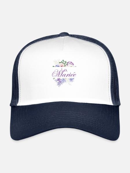 La mariée floral - Casquette trucker  - blanc/marine - Devant