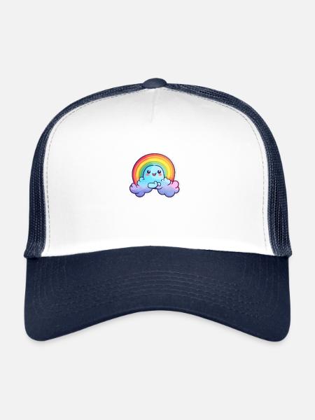 Joyeux arc-en-ciel - Casquette trucker  - blanc/marine - Devant