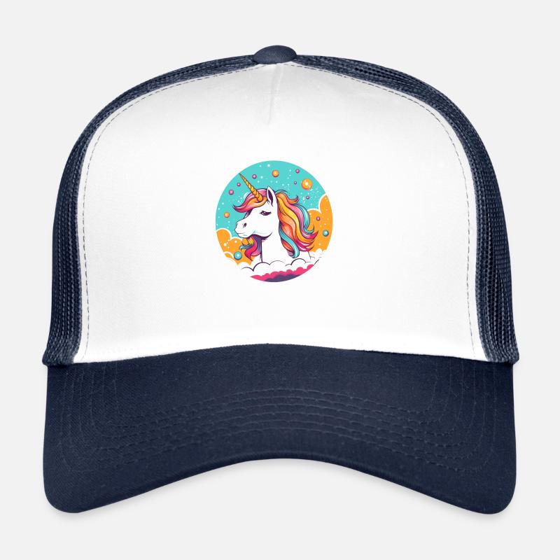 Licorne arc en ciel Casquette trucker 