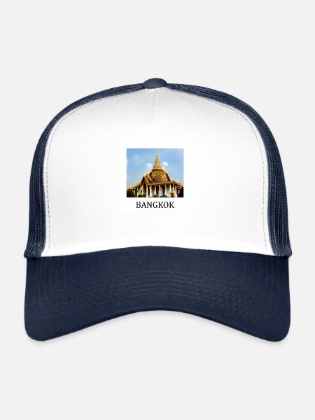 Bangkok - Casquette trucker  - blanc/marine - Devant