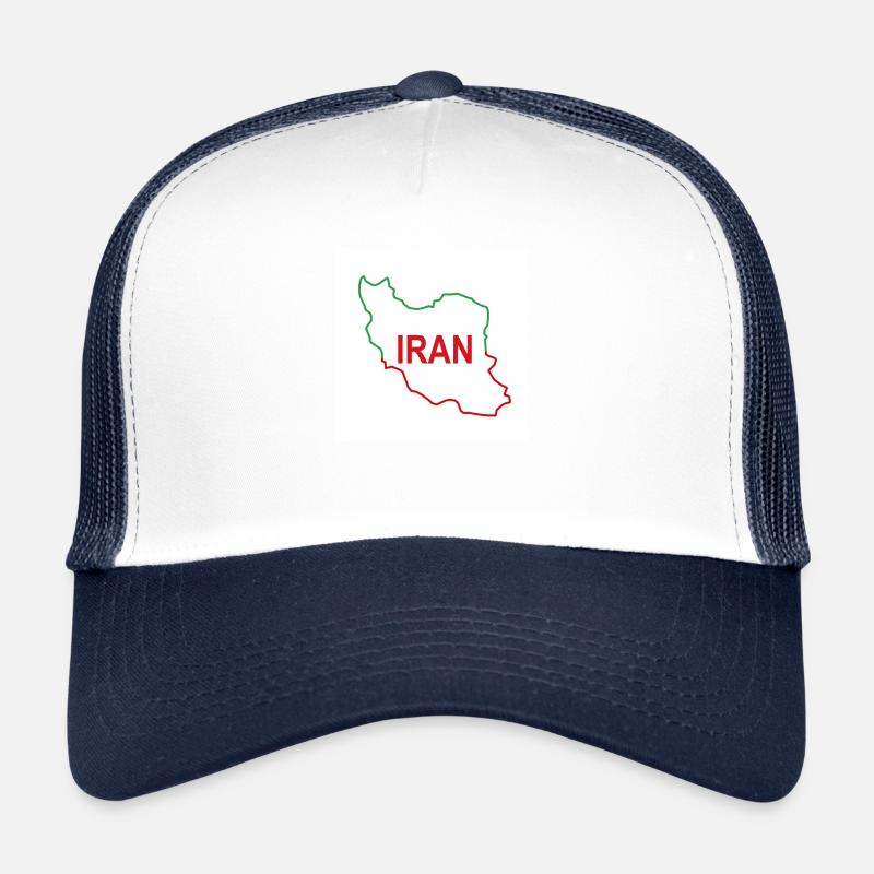 Landkarte des Iran - Trucker Cap - Weiß/Navy