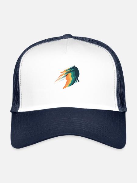 Lancer du javelot rétro - Casquette trucker  - blanc/marine - Devant