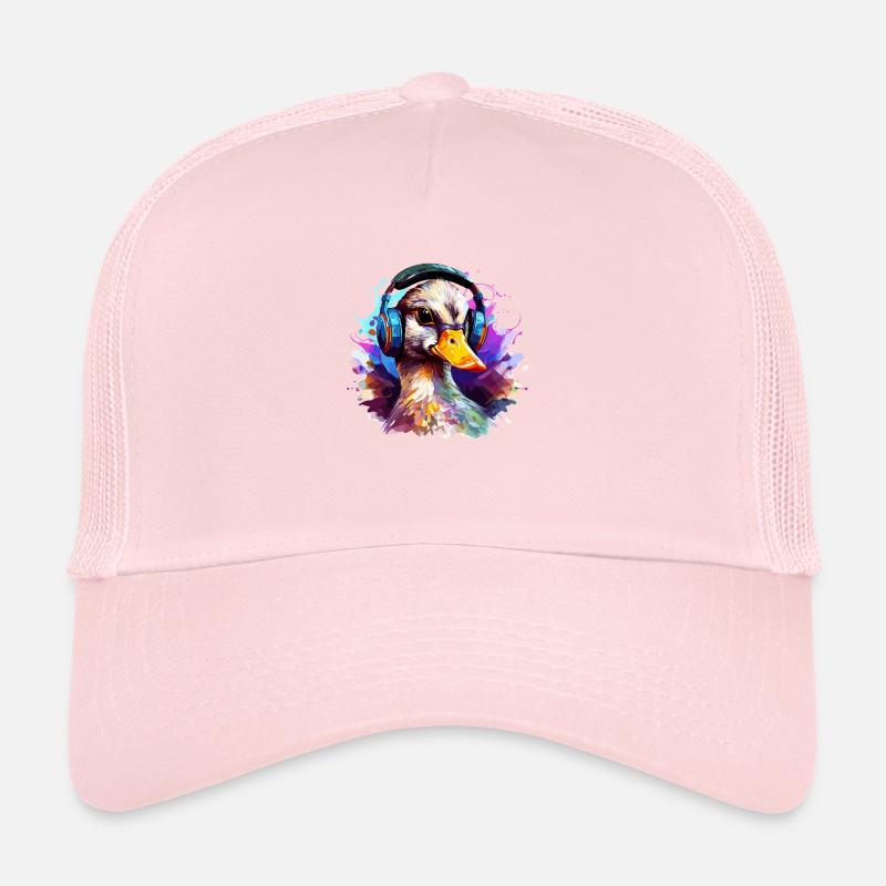 Funky duck with headphones graffiti style Trucker Cap