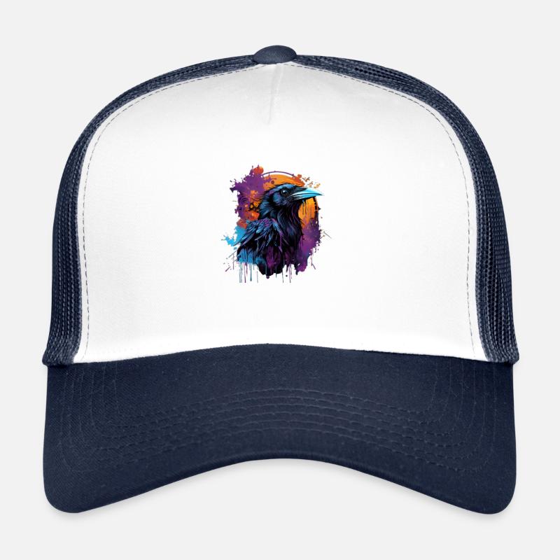 Rabe in Farben - Trucker Cap - Weiß/Navy