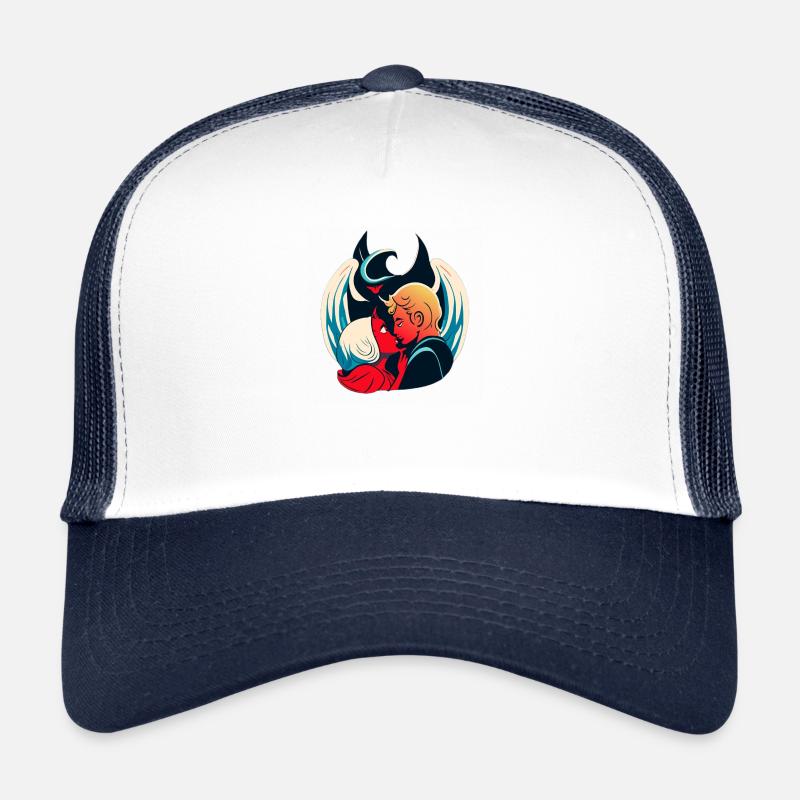 Diables et anges - Casquette trucker  - blanc/marine