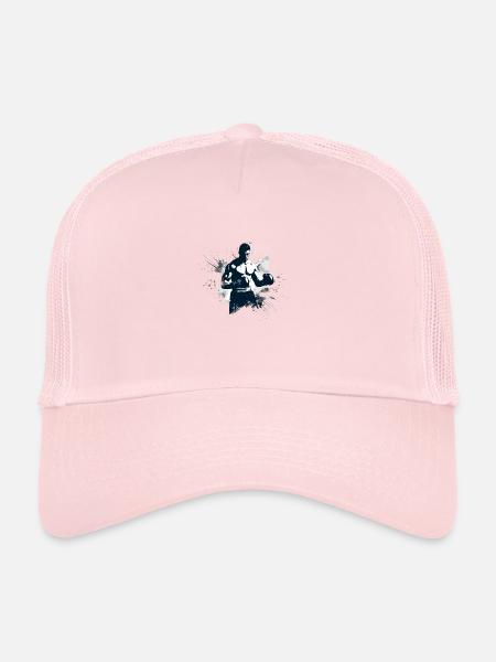 Poings levés, boxe! - Casquette trucker  - rose pâle - Devant