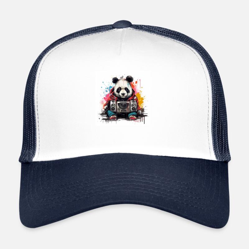 Boom Music Panda - Trucker Cap - Weiß/Navy