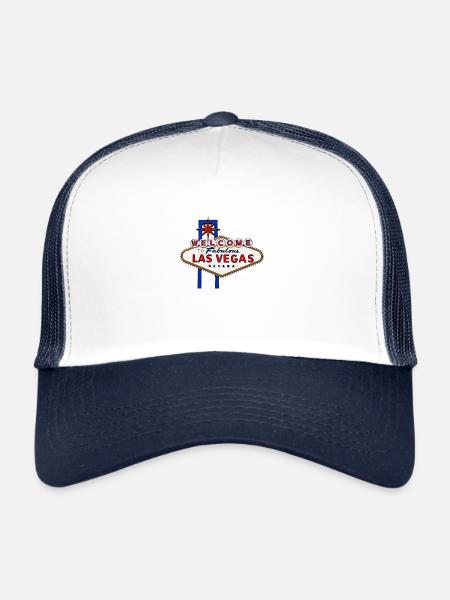Bienvenue sur l’affiche de Fabulous Las Vegas - Casquette trucker  - blanc/marine - Devant