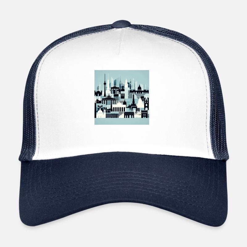 Colorful city silhouette Trucker Cap