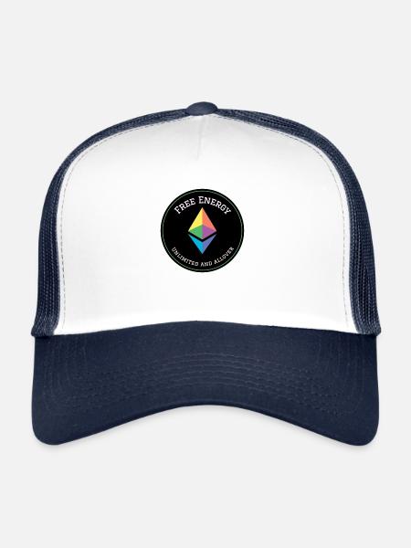 Ether Free Energy Logo - Trucker Cap - white/navy - Front