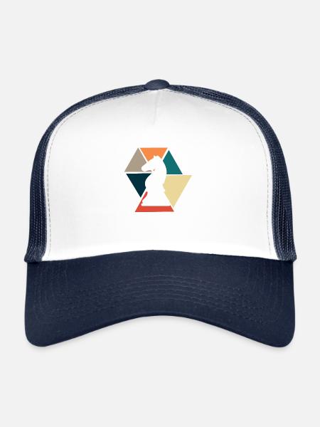 Vintage Retro Chess Sets- Gift Idea Games - Trucker Cap - white/navy - Front