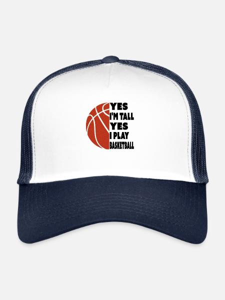 yes I play basketball Funny Retro Vintage - Casquette trucker  - blanc/marine - Devant
