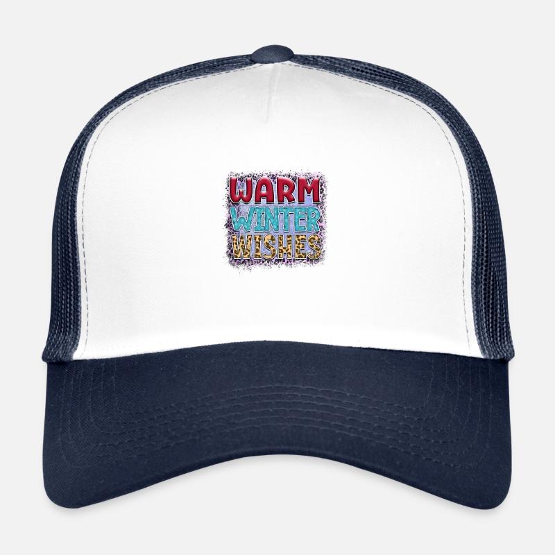 Warme Winterwünsche - Trucker Cap - Weiß/Navy