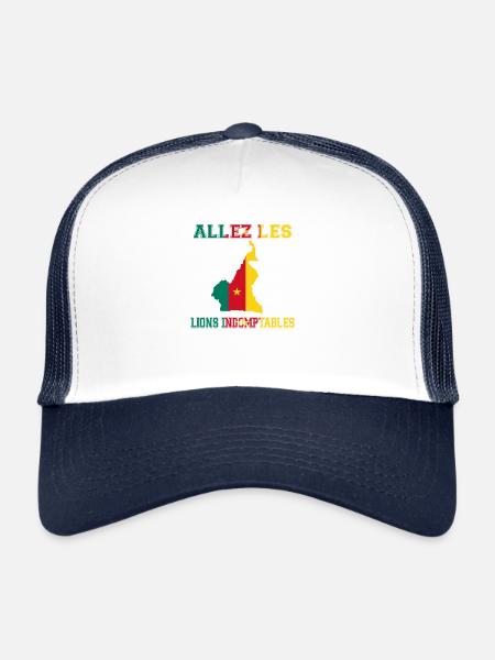Allez Les Lions Indomptables Maillot de Pied - Casquette trucker  - blanc/marine - Devant