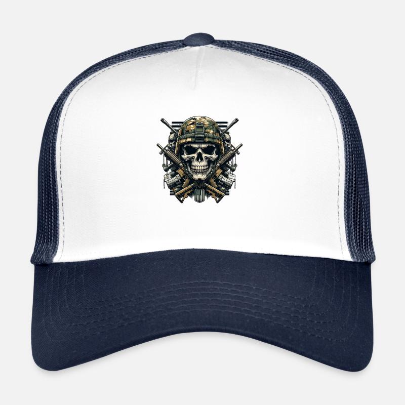 Fierté du patriote : Crâne des forces armées Casquette trucker 