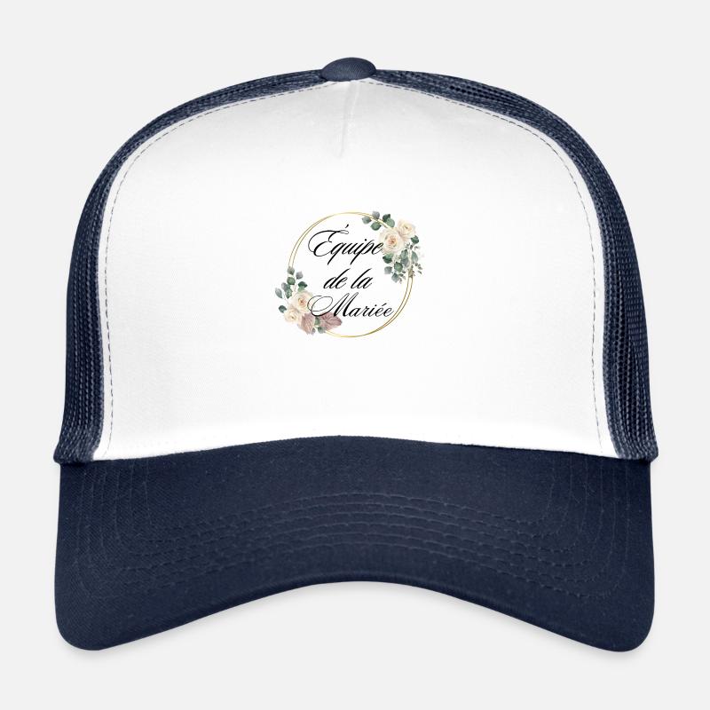 équipe de La mariée fleur blanche -tshirt assorti Casquette trucker 