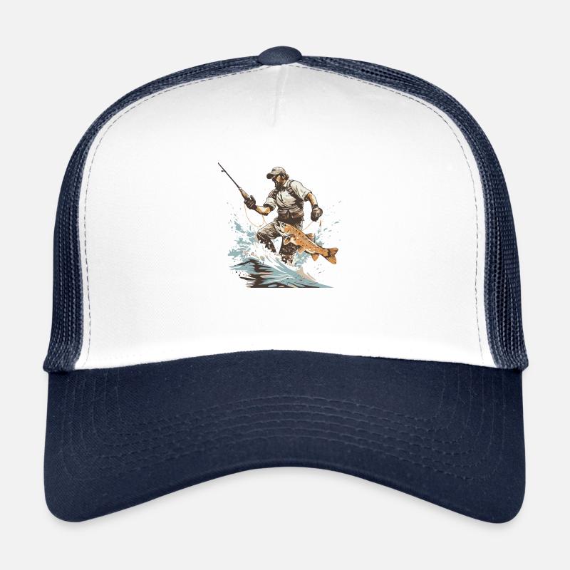 Pêche Pêche Excursion Poisson Lac Canne à pêche pêcheur Casquette trucker 