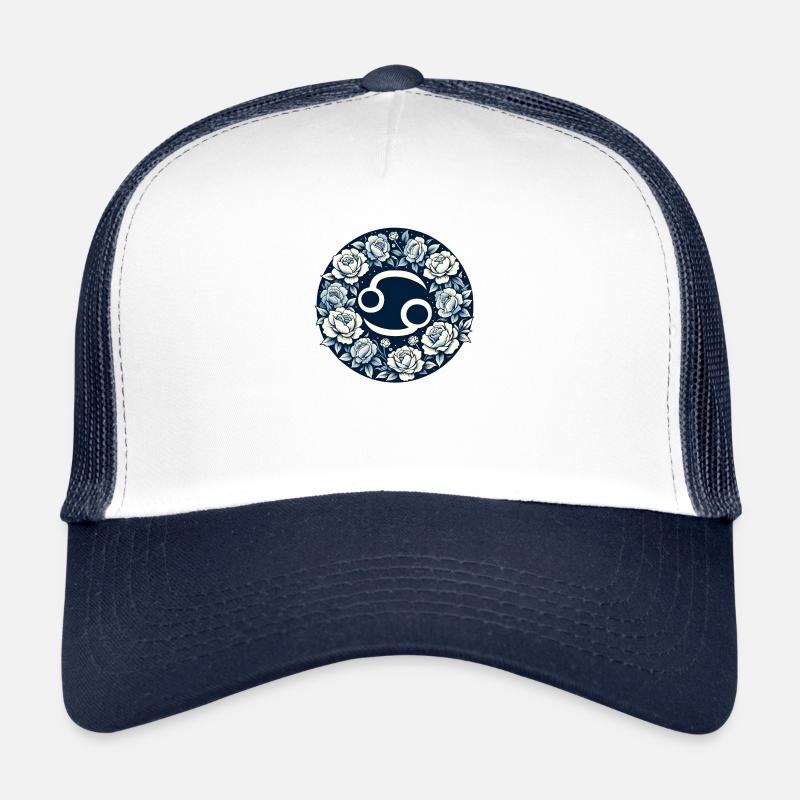 Krebs Tierkreiszeichen Symbol - Trucker Cap - Weiß/Navy