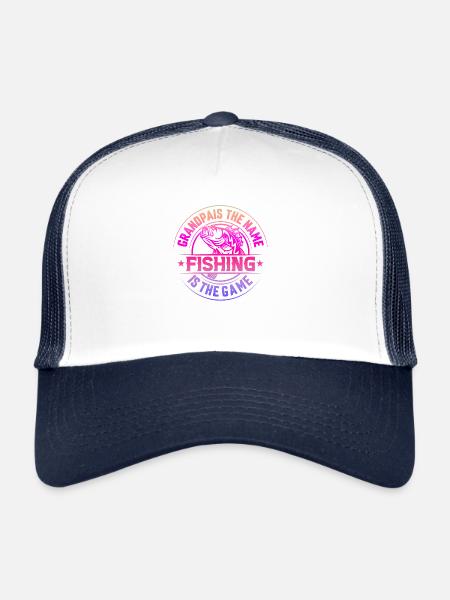 fish, fish, fishing, lake, sea, fishing, fauna, exotic - Trucker Cap - white/navy - Front