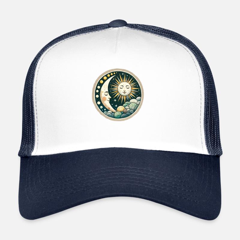 Lune et Soleil - Casquette trucker  - blanc/marine