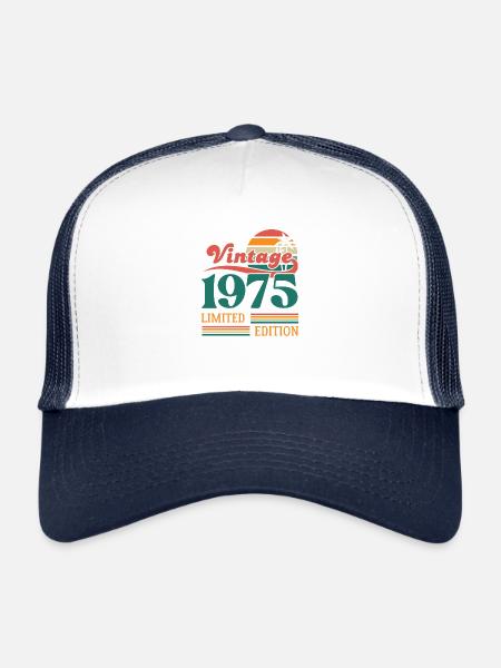 Vintage 1975 édition limitée - Casquette trucker  - blanc/marine - Devant