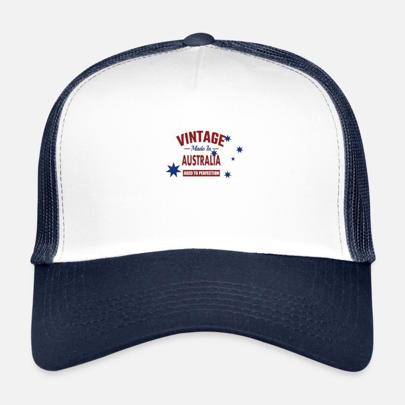 Vintage Made in Australia étoiles bleues et drapeau Casquette trucker 