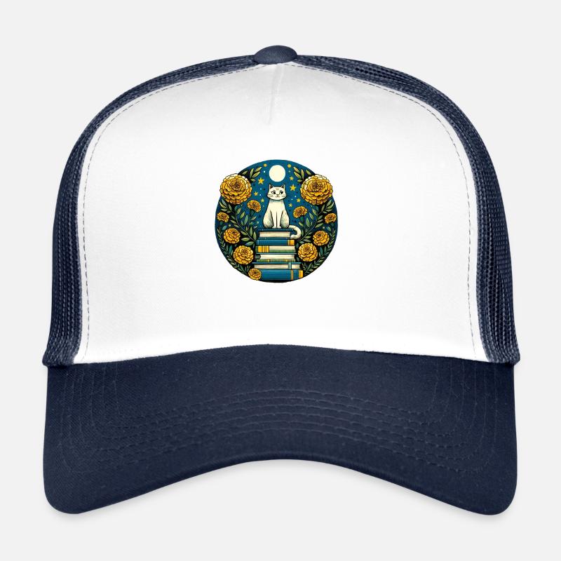 Chat blanc livresque Casquette trucker 