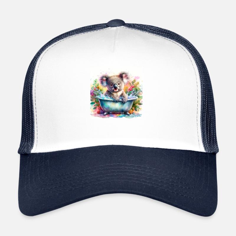 Un koala dans ma baignoire - Casquette trucker  - blanc/marine