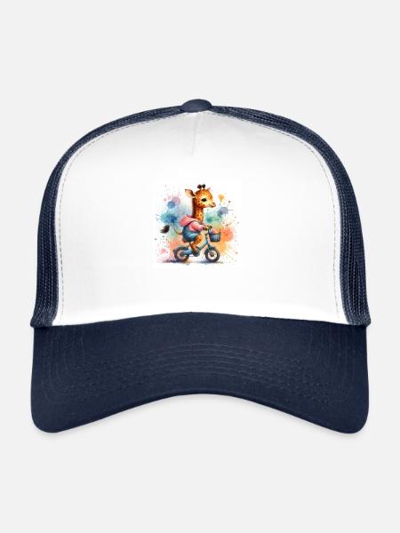 Tour à vélo - Casquette trucker  - blanc/marine - Devant