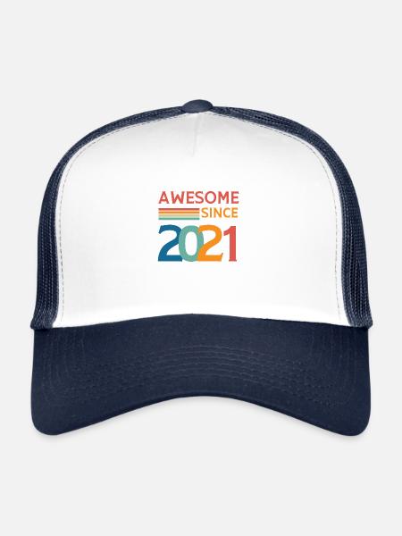 Awesome since 2021 - Casquette trucker  - blanc/marine - Devant