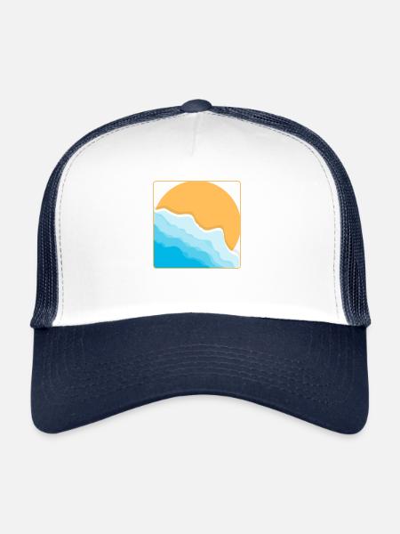Beach - Trucker Cap - white/navy - Front