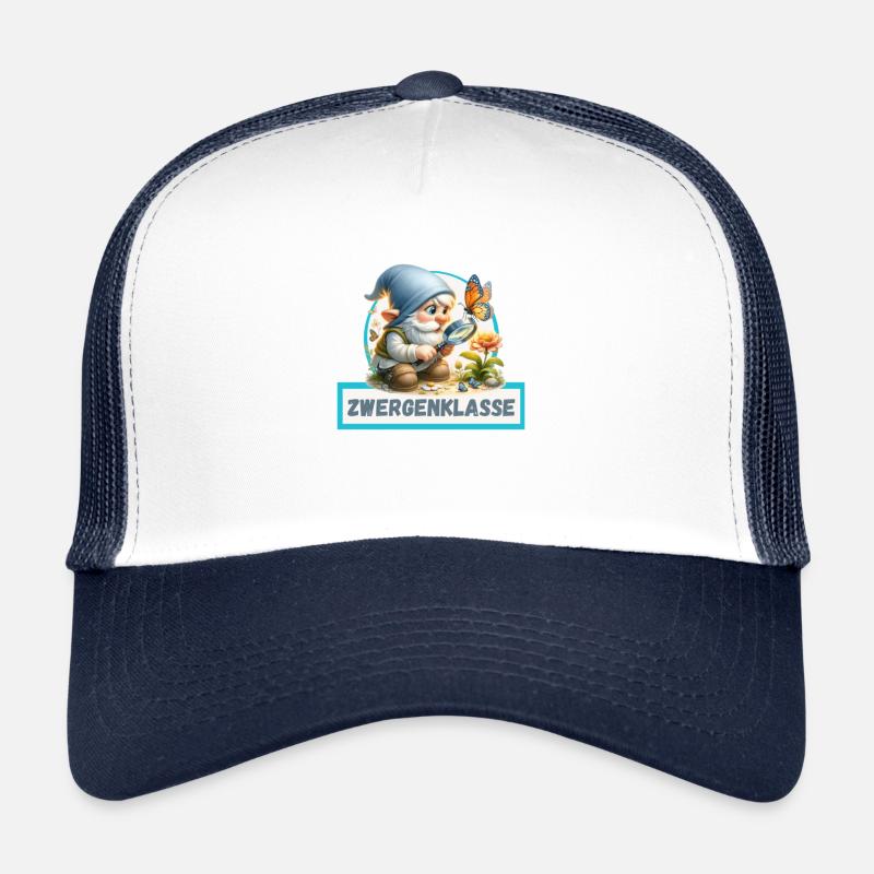Conception de classe naine naine et papillon - Casquette trucker  - blanc/marine
