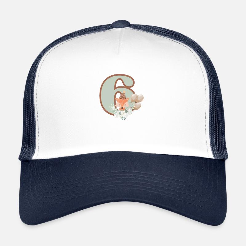 6e anniversaire renard fleurs Casquette trucker 