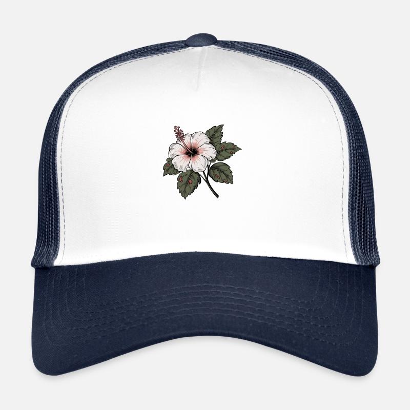 Hibiscus - Casquette trucker  - blanc/marine