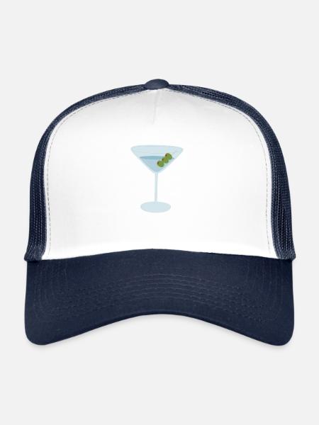 Martini with Olives - Trucker Cap - white/navy - Front