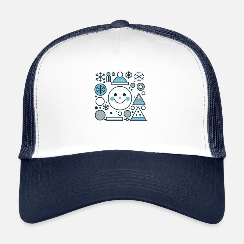 Design "Frosted Whimsy" - Trucker Cap - Weiß/Navy